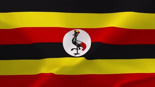 Waving Flag of Uganda Animation