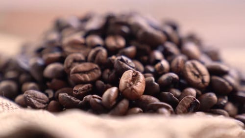 Fragrant Black Coffee Grains