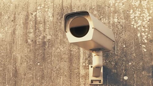 Security cameras monitoring the private property, observe and record the video.