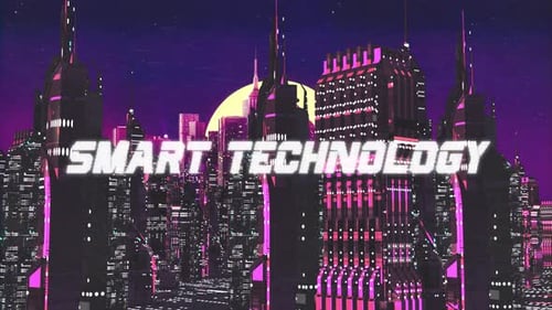 Technologie intelligente de fond rétro Cyber City