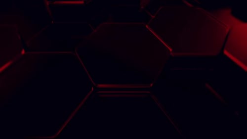 3D Hexagon Red Background Loop