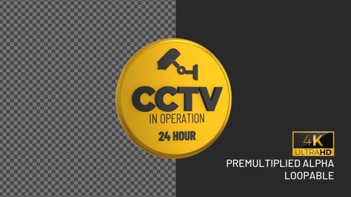 CCTV Rotating Looping Badge with Alpha Channel