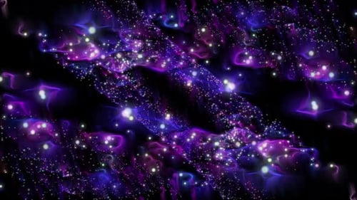 Abstract Cosmic Nebula Swirl with Glowing Particles