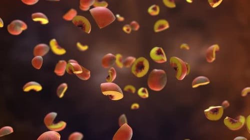 Falling Peach Slices Loop Animation