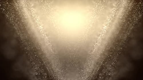 Elegant Golden Shimmering Particles Light Rays Background