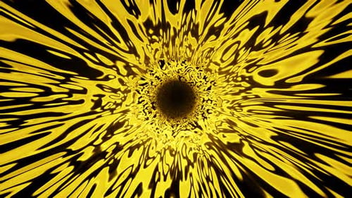 Abstract Fluid Gold Tunnel Animation Background