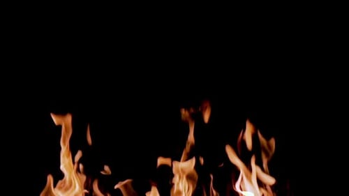Burning Flames on Black Background
