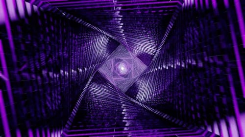 Abstract Futuristic Neon Tunnel Travel Background Loop