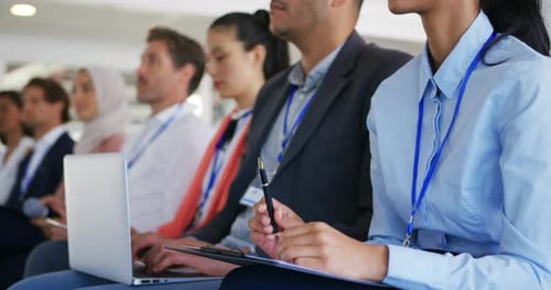 Close up of the audience at a business conference
