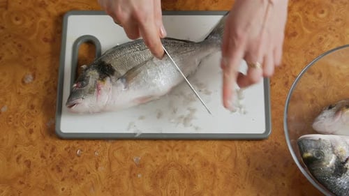 Nettoyer le poisson des écailles