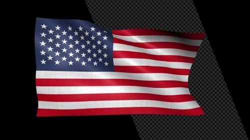 Realistic Waving American Flag Animation