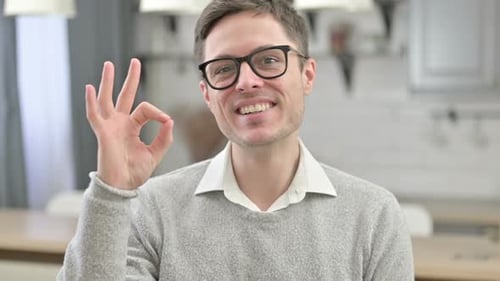 Young Adult Giving OK Hand Gesture