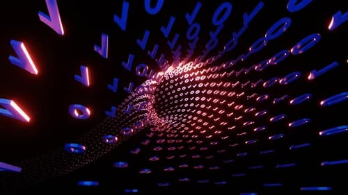 HD Künstlerische Infografiken Binärzahlen Rotationstunnel Technologie-Netzwerk-Datenverbindung