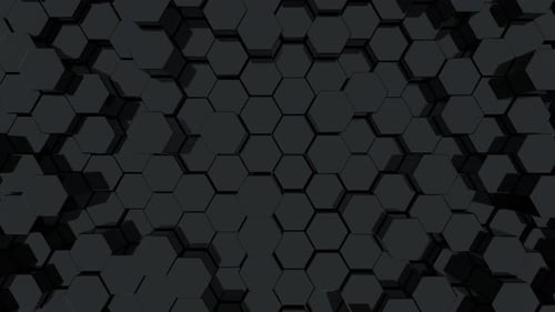 Animación de fondo negro geométrico de panal abstracto 4k Vídeo