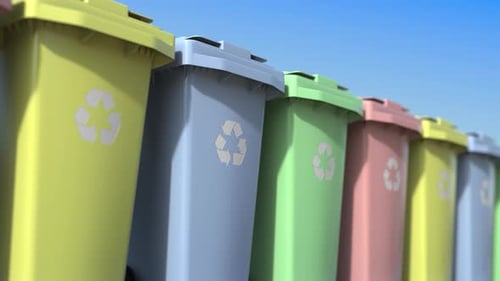 Row of Trash Containers