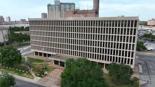 Aerial Shot of a Federal Building in the City
