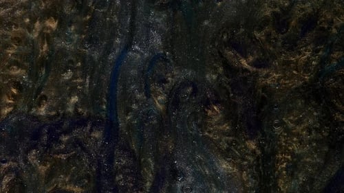 Abstract Liquid Swirls of Gold, Blue and Dark Color