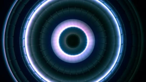 Futuristic Glowing Circular Tunnel Portal Loop Background