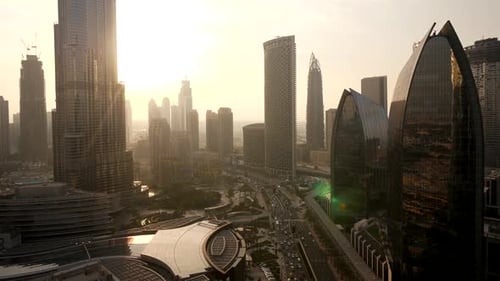 Commercial Enterprise Business District of Office Buildings