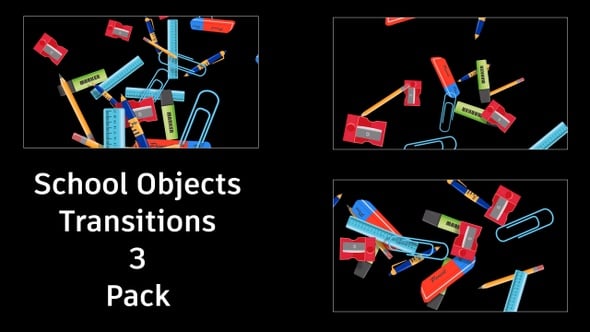 School Objects Transitions 3 Pack, Transitions Motion Graphics ft ...