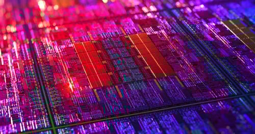 Futuristischer Hintergrund zur Die-Chip-Prozessortechnologie.