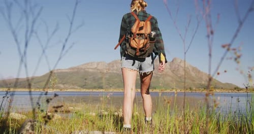 Side view man with prosthetic leg cladding