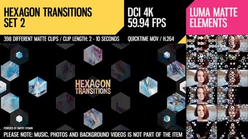 Abstract Hexagon Transitions with Fluid Ink Reveal