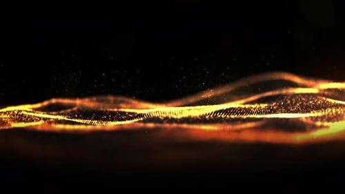 Abstract Flowing Golden Particle Wave Background