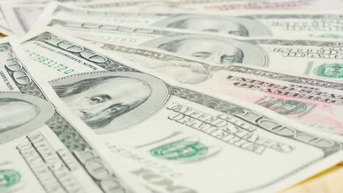 Hundred Dollar Bills Spinning