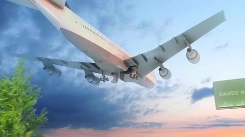 Airplane Arriving To Saudi Arabia