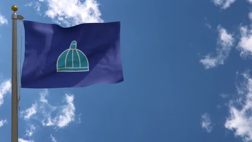 Durban City Flag (South Africa) On Flagpole