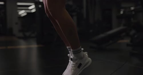 Slow Motion Woman Make Jumping Rope