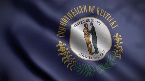 Commonwealth of Kentucky State Flag Waving Animation