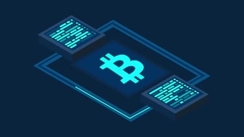 Isometric Bitcoin Blockchain Cryptocurrency Animation