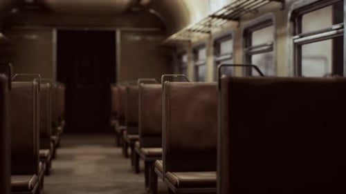 Intérieur de l'ancien train électrique soviétique