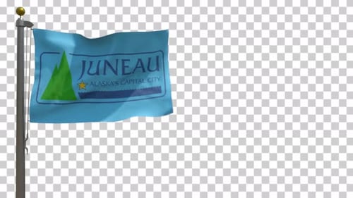 Juneau Alaska Capital City Flag Waving Loop