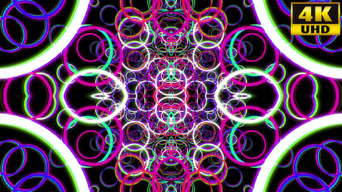 Glowing Neon Geometric Circle Patterns Loop