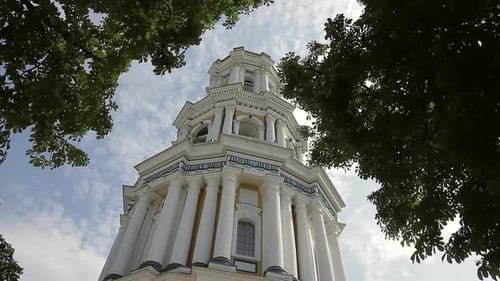 Beautiful Church on a Background of Blue Sky.