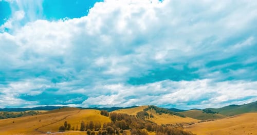 Mountain Meadow Timelapse at the Summer or Autumn Time