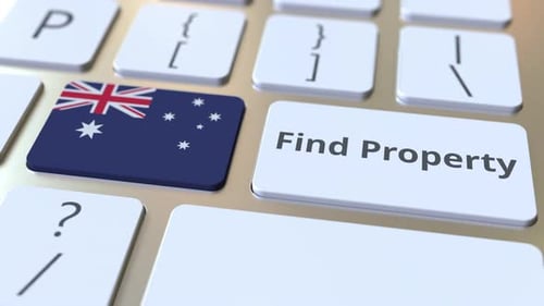 Find Property Text and Flag of Australia on the Keyboard