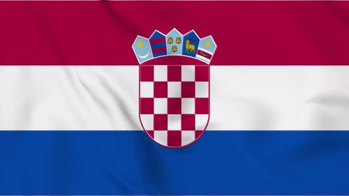 Realistic Waving Flag of Croatia Animation