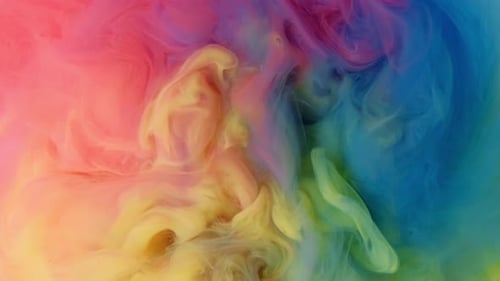Colorful Abstract Swirls of Paint in Water