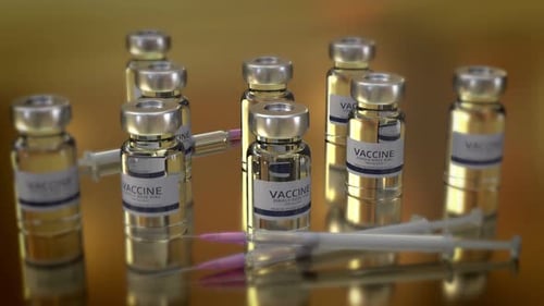 Realistic 3D Vaccine Vials and Syringes Medical Animation