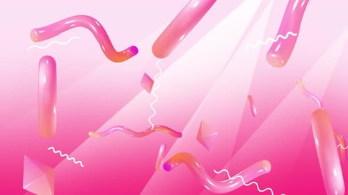 Abstract Fluid Pink 3D Shapes Dynamic Motion Background Loop