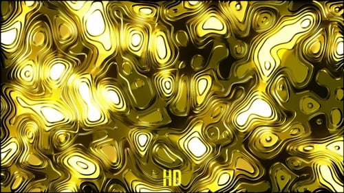 Animated Golden Liquid Metal Abstract Background