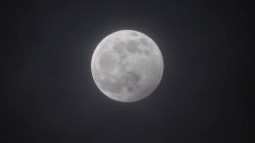 Full Moon Moving in Clouds
