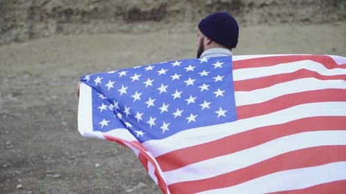 Man with USA Flag