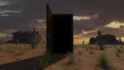 3D Door Opening Transition with Alpha Channel