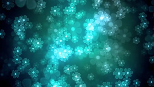 Abstract Glowing Fluid Flowers Motion Background Loop