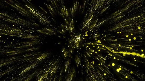 Abstract Golden Particle Light Trails Burst Background